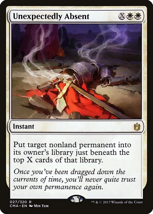 Unexpectedly Absent, carta Magic di tipo Instant illustrata da Min Yum