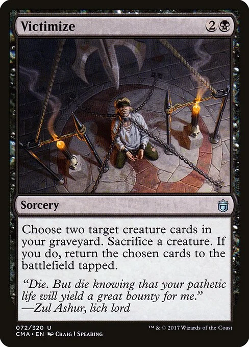 Victimize, carta Magic di tipo Sorcery illustrata da Craig J Spearing