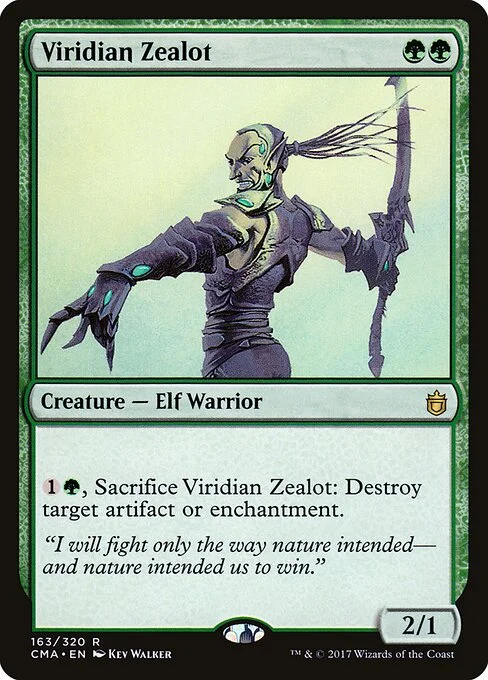 Viridian Zealot, carta Magic di tipo Creature — Elf Warrior illustrata da Kev Walker