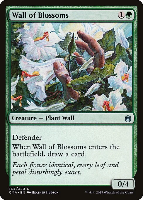 Wall of Blossoms, carta Magic di tipo Creature — Plant Wall illustrata da Heather Hudson
