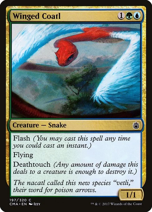 Winged Coatl, carta Magic di tipo Creature — Snake illustrata da Izzy