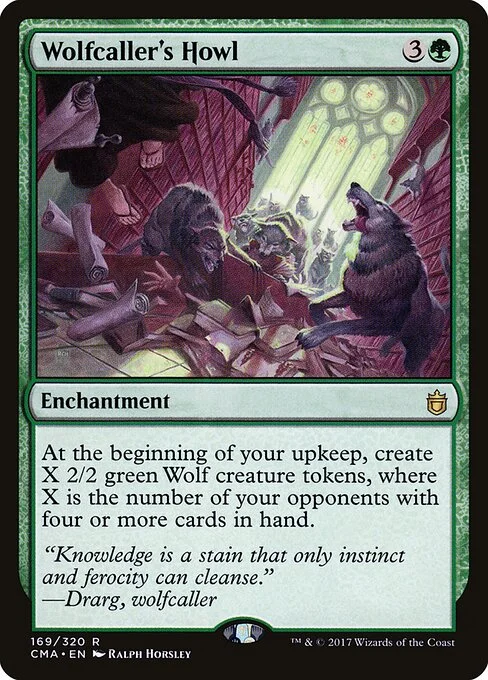 Wolfcaller's Howl, carta Magic di tipo Enchantment illustrata da Ralph Horsley