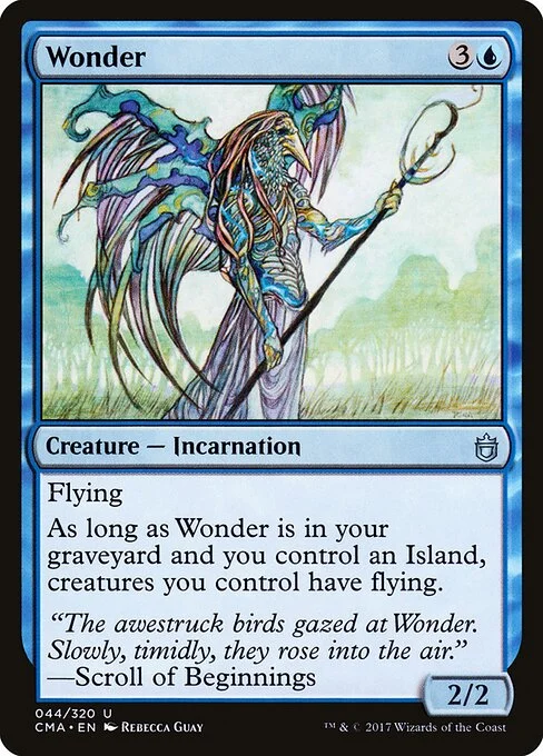 Wonder, carta Magic di tipo Creature — Incarnation illustrata da Rebecca Guay