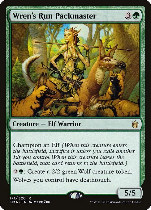 Wren's Run Packmaster, carta Magic di tipo Creature — Elf Warrior illustrata da Mark Zug