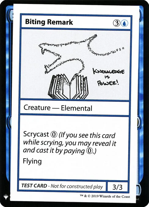 Biting Remark, carta Magic di tipo Creature — Elemental illustrata da Josh Thomas