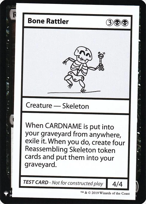 Bone Rattler, carta Magic di tipo Creature — Skeleton illustrata da Ira Humphrey