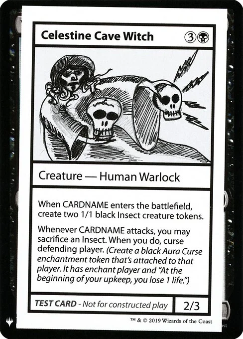 Celestine Cave Witch, carta Magic di tipo Creature — Human Warlock illustrata da Bonnie Gabriel