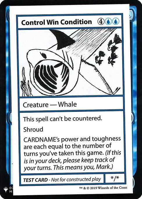 Control Win Condition, carta Magic di tipo Creature — Whale illustrata da Sean Mayovsky