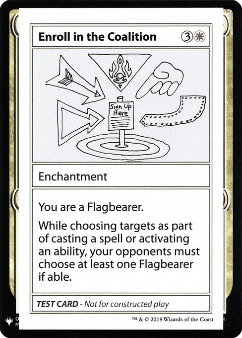 Enroll in the Coalition, carta Magic di tipo Enchantment illustrata da Chris Mooney