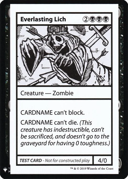 Everlasting Lich, carta Magic di tipo Creature — Zombie illustrata da Aaron Forsythe