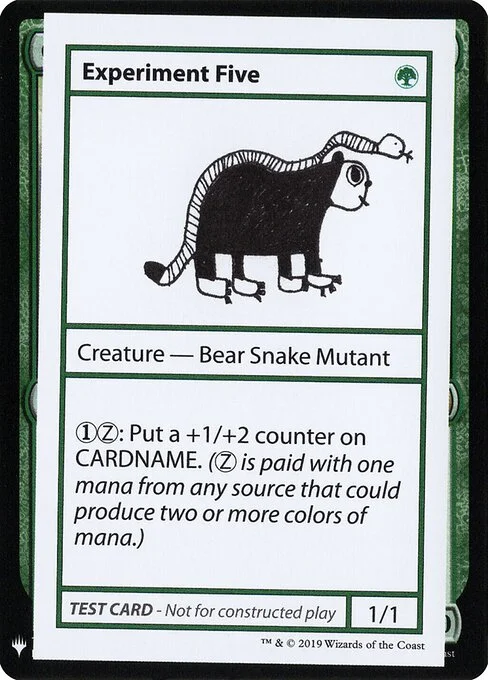 Experiment Five, carta Magic di tipo Creature — Bear Snake Mutant illustrata da Gavin Verhey