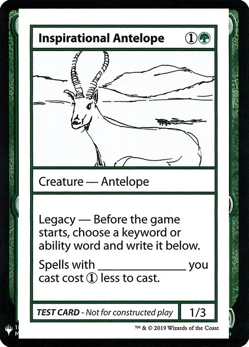 Inspirational Antelope, carta Magic di tipo Creature — Antelope illustrata da Mike Demaine