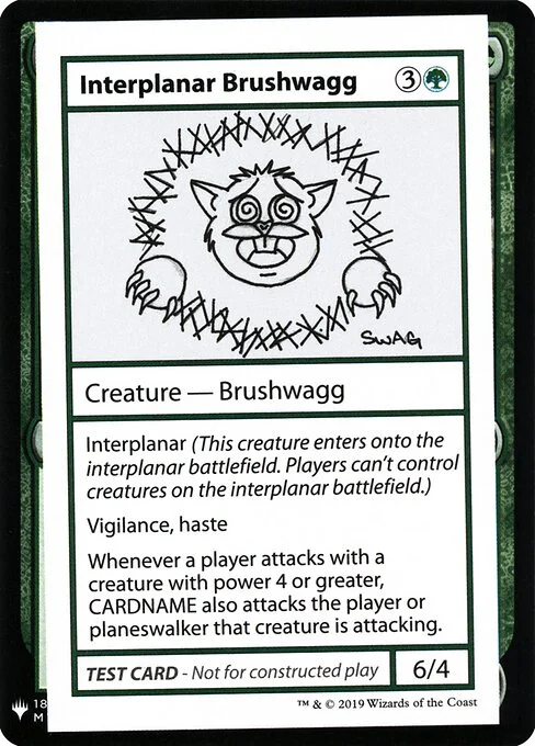 Interplanar Brushwagg, carta Magic di tipo Creature — Brushwagg illustrata da John Penick