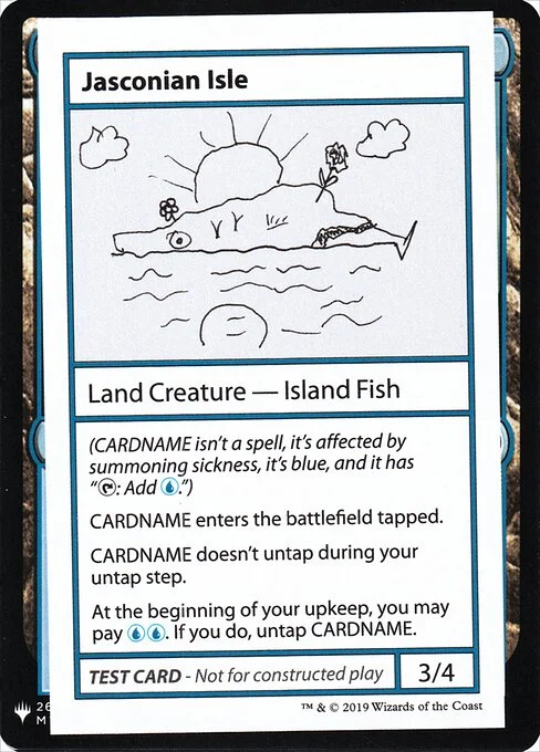 Jasconian Isle, carta Magic di tipo Land Creature — Island Fish illustrata da Aaron Reed