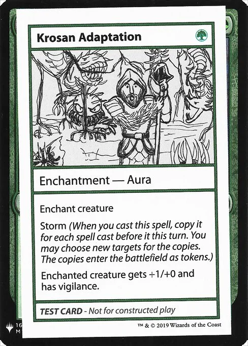 Krosan Adaptation, carta Magic di tipo Enchantment — Aura illustrata da Zach Francks