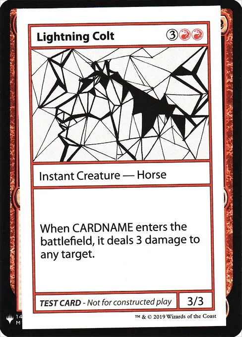 Lightning Colt, carta Magic di tipo Instant Creature — Horse illustrata da Christine Lee Risinger