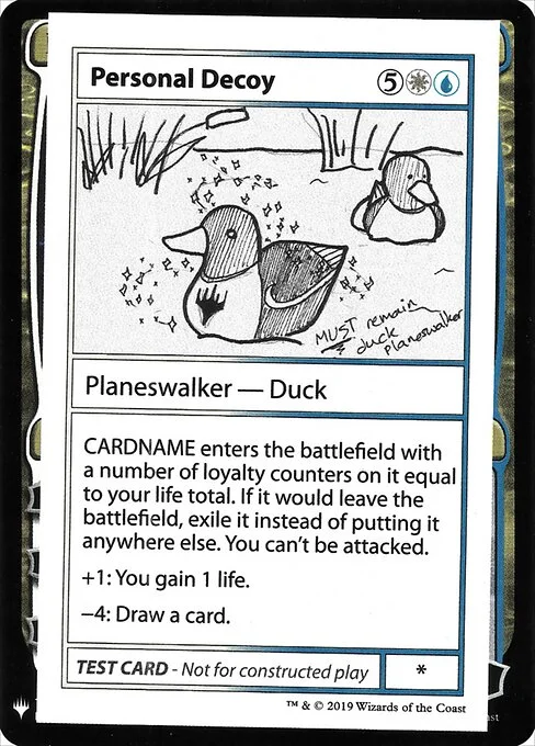 Personal Decoy, carta Magic di tipo Planeswalker — Duck illustrata da Alison Lührs