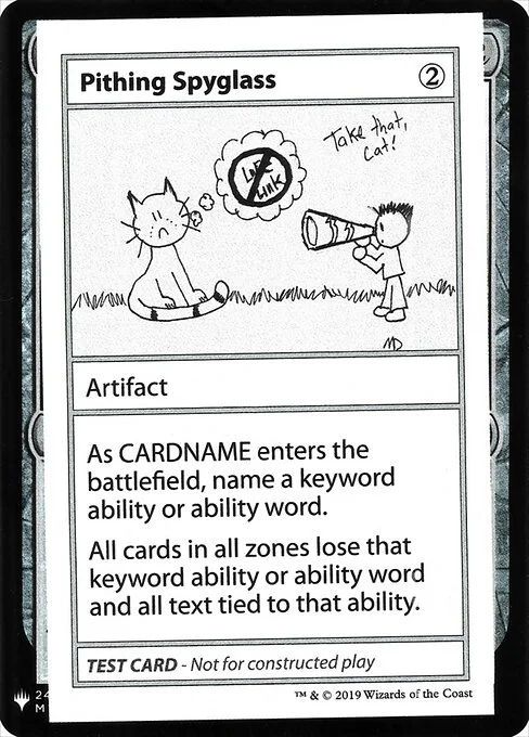 Pithing Spyglass, carta Magic di tipo Artifact illustrata da Melissa DeTora