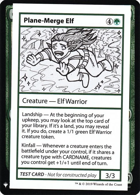 Plane-Merge Elf, carta Magic di tipo Creature — Elf Warrior illustrata da Nataly Anderson