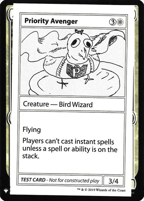 Priority Avenger, carta Magic di tipo Creature — Bird Wizard illustrata da Chris Haukap