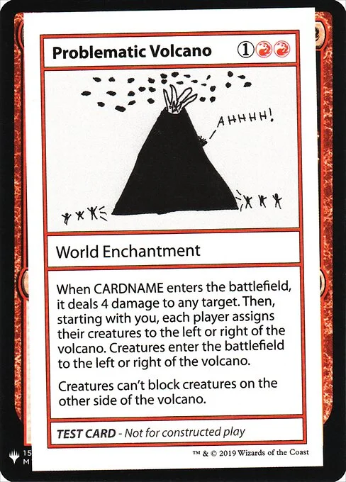Problematic Volcano, carta Magic di tipo World Enchantment illustrata da Gavin Verhey