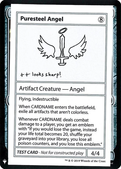 Puresteel Angel, carta Magic di tipo Artifact Creature — Angel illustrata da Lukas Litzsinger