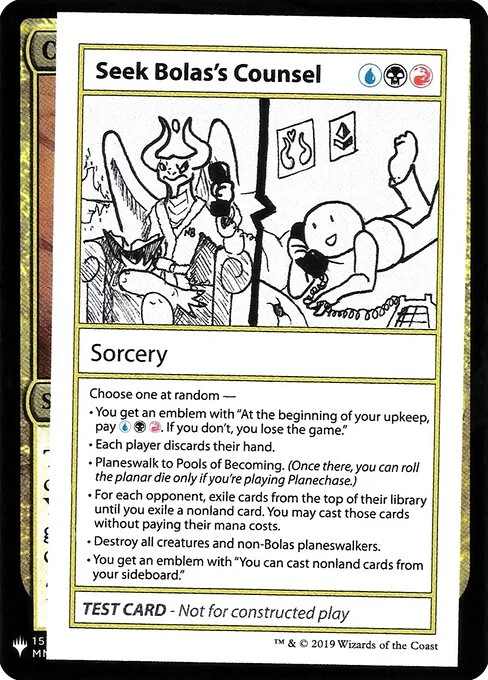 Seek Bolas's Counsel, carta Magic di tipo Sorcery illustrata da Matt Warren