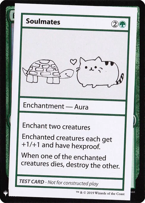 Soulmates, carta Magic di tipo Enchantment — Aura illustrata da Victoria Caña