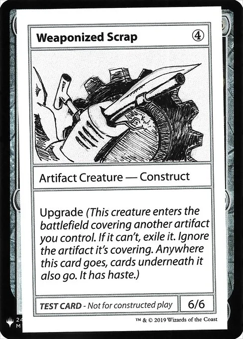 Weaponized Scrap, carta Magic di tipo Artifact Creature — Construct illustrata da Tyler Wright