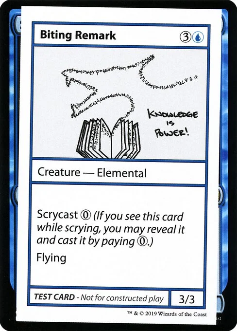 Biting Remark, carta Magic di tipo Creature — Elemental illustrata da Josh Thomas