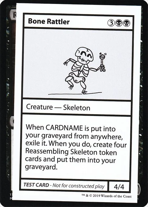 Bone Rattler, carta Magic di tipo Creature — Skeleton illustrata da Ira Humphrey