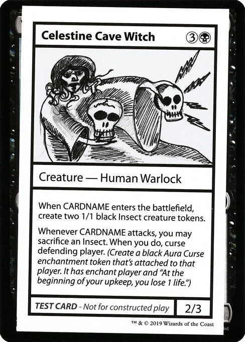 Celestine Cave Witch, carta Magic di tipo Creature — Human Warlock illustrata da Bonnie Gabriel