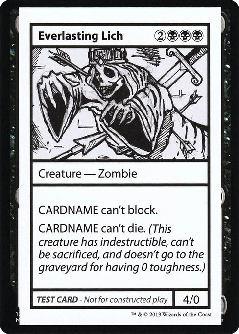 Everlasting Lich, carta Magic di tipo Creature — Zombie illustrata da Aaron Forsythe