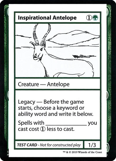 Inspirational Antelope, carta Magic di tipo Creature — Antelope illustrata da Mike Demaine