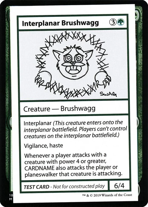 Interplanar Brushwagg, carta Magic di tipo Creature — Brushwagg illustrata da John Penick