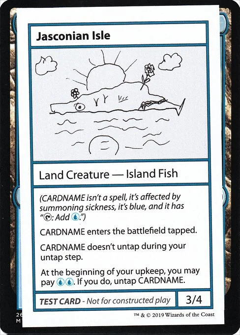 Jasconian Isle, carta Magic di tipo Land Creature — Island Fish illustrata da Aaron Reed