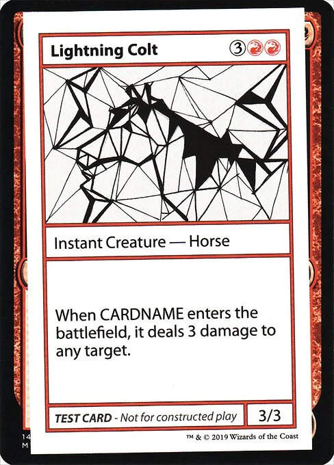 Lightning Colt, carta Magic di tipo Instant Creature — Horse illustrata da Christine Lee Risinger