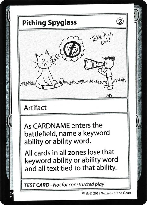 Pithing Spyglass, carta Magic di tipo Artifact illustrata da Melissa DeTora