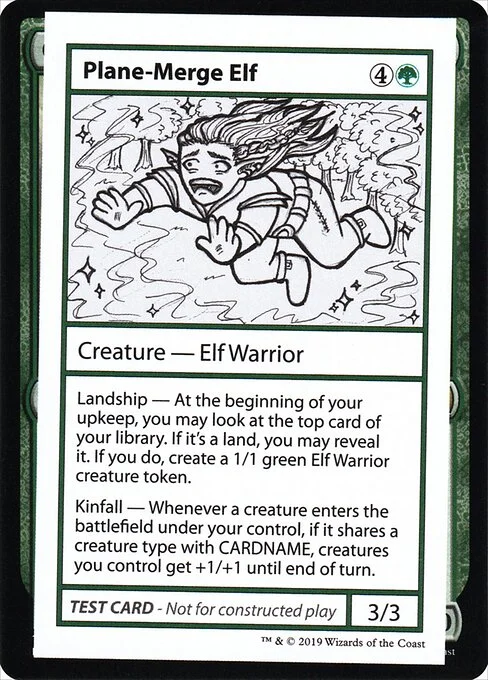Plane-Merge Elf, carta Magic di tipo Creature — Elf Warrior illustrata da Nataly Anderson