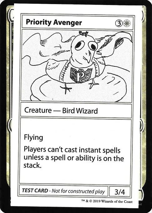 Priority Avenger, carta Magic di tipo Creature — Bird Wizard illustrata da Chris Haukap