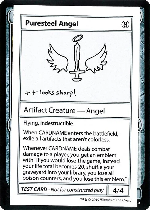 Puresteel Angel, carta Magic di tipo Artifact Creature — Angel illustrata da Lukas Litzsinger