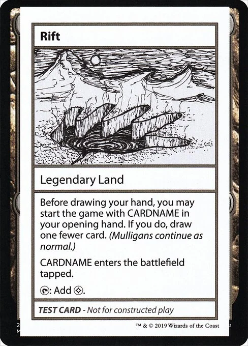 Rift, carta Magic di tipo Legendary Land illustrata da Zach Francks