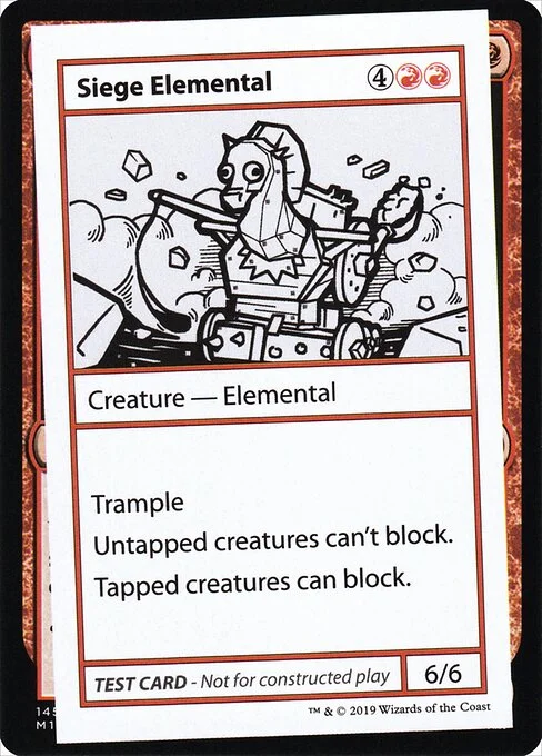 Siege Elemental, carta Magic di tipo Creature — Elemental illustrata da Levi Parker