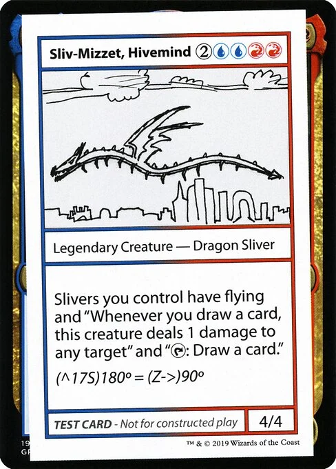 Sliv-Mizzet, Hivemind, carta Magic di tipo Legendary Creature — Dragon Sliver illustrata da Jeff Stewart