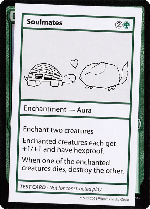 Soulmates, carta Magic di tipo Enchantment — Aura illustrata da Victoria Caña