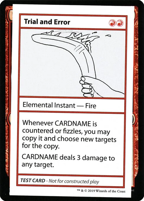 Trial and Error, carta Magic di tipo Elemental Instant — Fire illustrata da Chris Clay