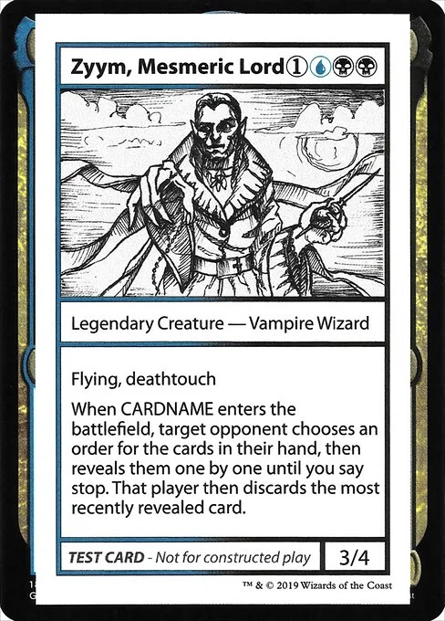 Zyym, Mesmeric Lord, carta Magic di tipo Legendary Creature — Vampire Wizard illustrata da Nick Bartoletti