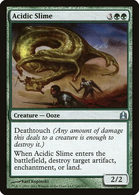 Acidic Slime, carta Magic di tipo Creature — Ooze illustrata da Karl Kopinski