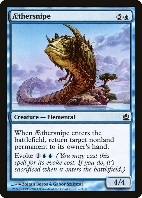 Aethersnipe, carta Magic di tipo Creature — Elemental illustrata da Zoltan Boros & Gabor Szikszai