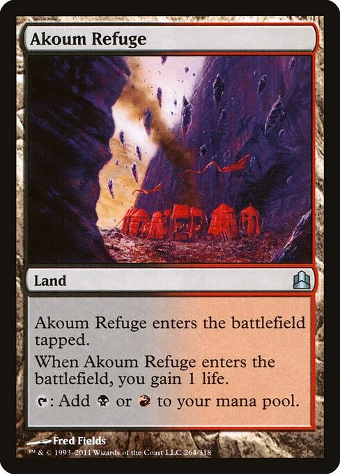 Akoum Refuge, carta Magic di tipo Land illustrata da Fred Fields